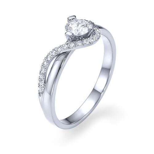 טבעת אירוסין זהב לבן "ויקי"