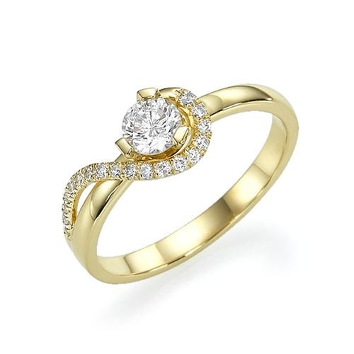 טבעת אירוסין זהב צהוב "ויקי"