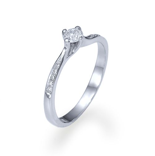 טבעת אירוסין זהב לבן "אנג'לינה"