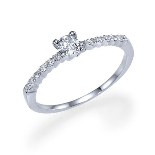 טבעת אירוסין זהב לבן "רומי"