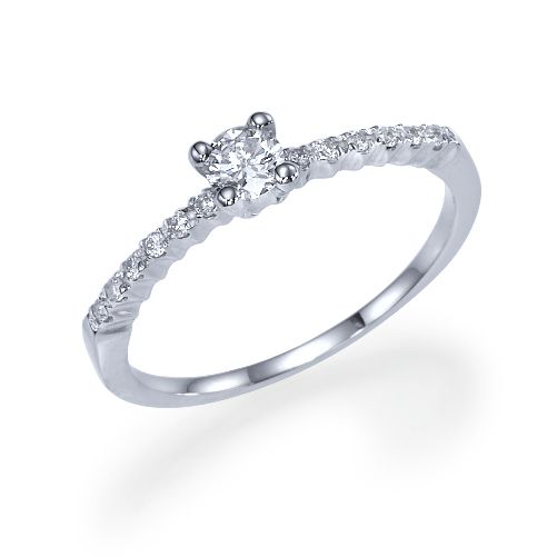 טבעת אירוסין זהב לבן "רומי"