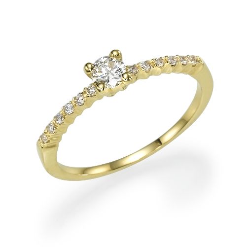 טבעת אירוסין זהב צהוב "רומי"