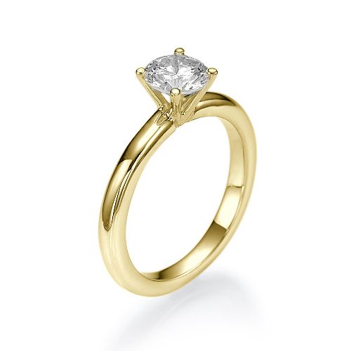 טבעת אירוסין סוליטר זהב צהוב "סבינה"