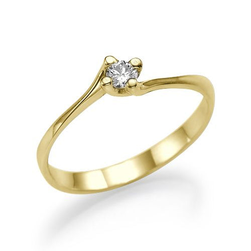 טבעת אירוסין זהב צהוב "קריסטין"