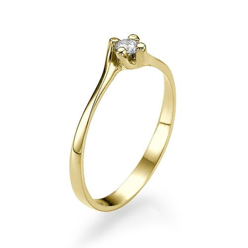 טבעת אירוסין זהב צהוב "קריסטין"