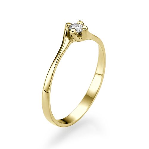 טבעת אירוסין זהב צהוב "קריסטין"