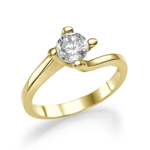 טבעת אירוסין זהב צהוב "אוולין"