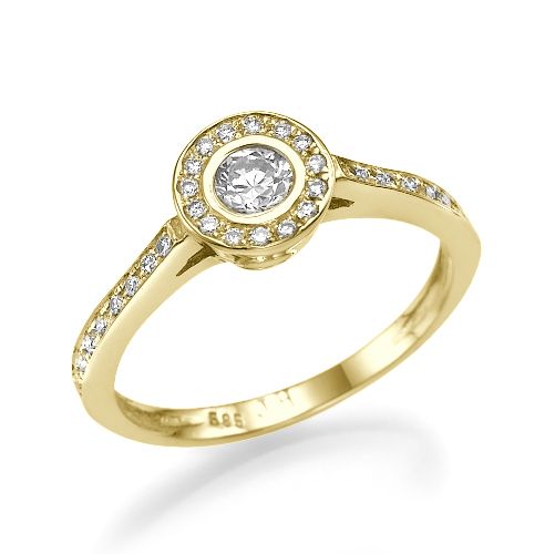 טבעת אירוסין זהב צהוב "כרמן"