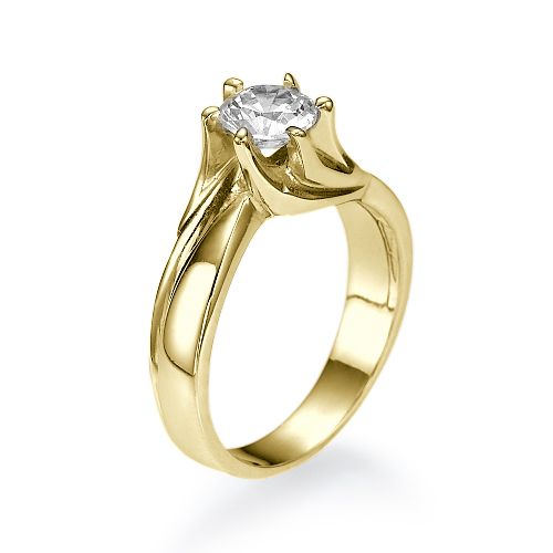 טבעת אירוסין זהב צהוב "ברוק"