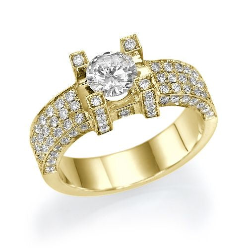 טבעת אירוסין זהב צהוב "דיאז"