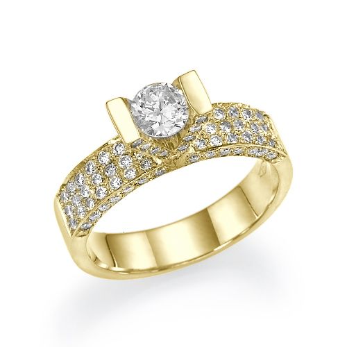 טבעת אירוסין זהב צהוב "ויקטוריה"