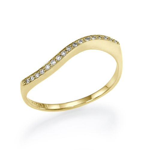 טבעת אירוסין זהב צהוב "סידני" 0.15 בסגנון עדין ומיוחד