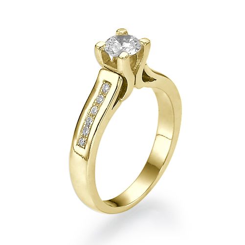 טבעת אירוסין זהב צהוב "ג'ניפר"