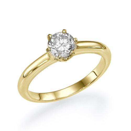 טבעת אירוסין "נאדין" 0.41 בשיניים מעוצבת האוחזות ביהלום