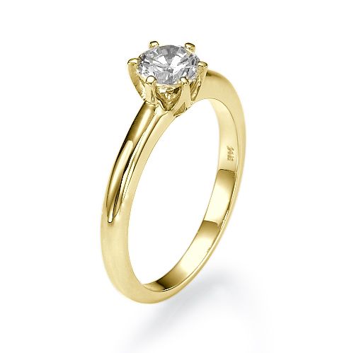 טבעת אירוסין "נאדין" 0.41 בשיניים מעוצבת האוחזות ביהלום