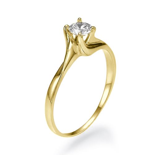 טבעת אירוסין זהב צהוב "ליבי"