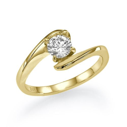 טבעת אירוסין סוליטר זהב צהוב "מוניק"