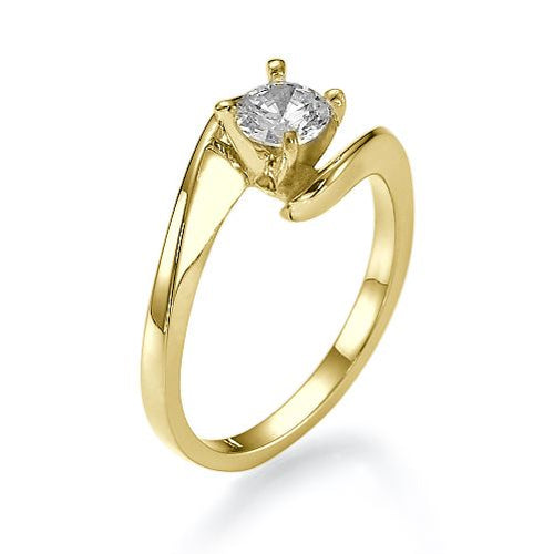 טבעת אירוסין סוליטר זהב צהוב "מוניק"