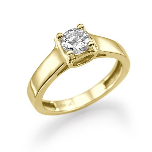 טבעת אירוסין סוליטר זהב צהוב קארין