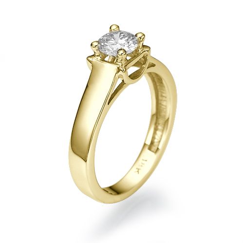 טבעת אירוסין סוליטר זהב צהוב קארין