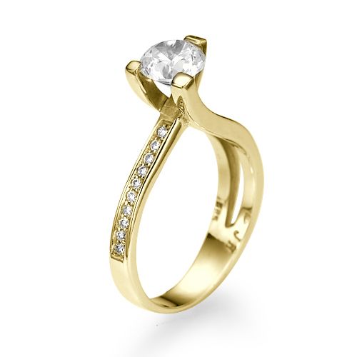 טבעת אירוסין זהב צהוב איב