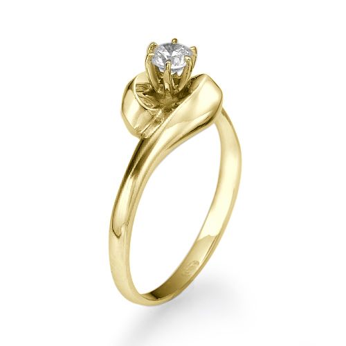 טבעת אירוסין זהב צהוב קרי