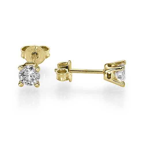 עגילי יהלום טבעים צמודים באסקט