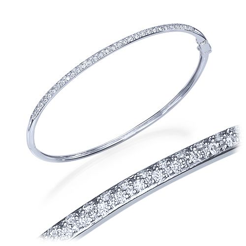 צמיד טניס קשיח מזהב לבן משובץ יהלומים טבעיים 0.70 קראט