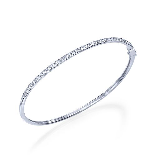 צמיד טניס קשיח מזהב לבן משובץ יהלומים טבעיים 0.70 קראט