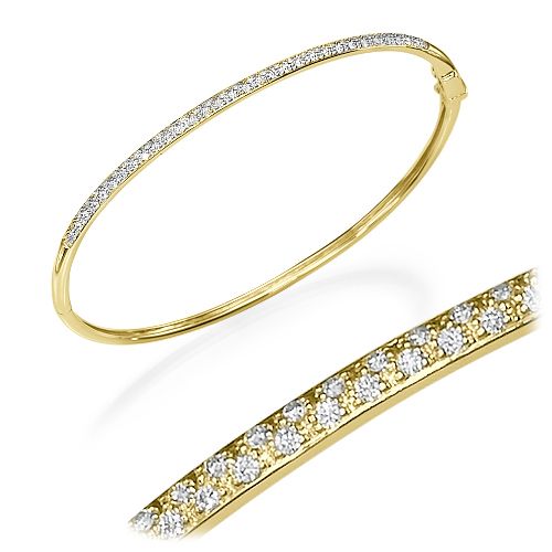 צמיד טניס קשיח משובץ יהלומים במשקל