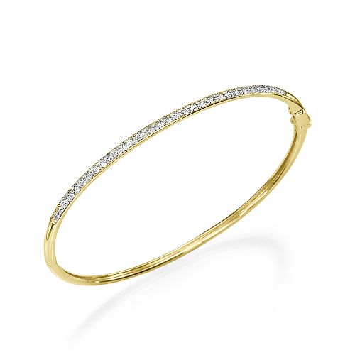 צמיד טניס קשיח מזהב לבן משובץ יהלומים טבעיים 0.70 קראט