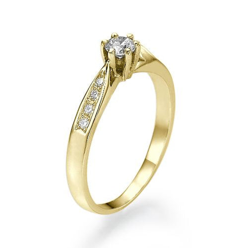 טבעת אירוסין סוליטייר זהב צהוב "קלי"