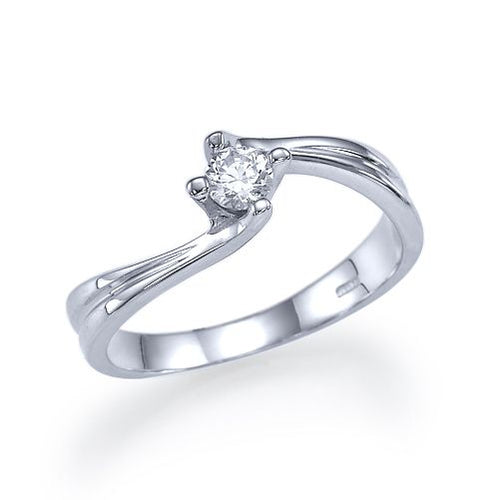 טבעת אירוסין זהב לבן "שירי" 0.31 מתאימה לנשים מיוחדות