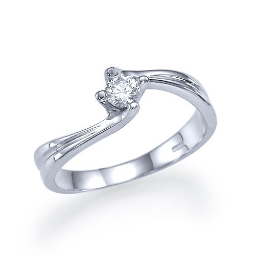 טבעת אירוסין זהב לבן "שירי" 0.31 מתאימה לנשים מיוחדות