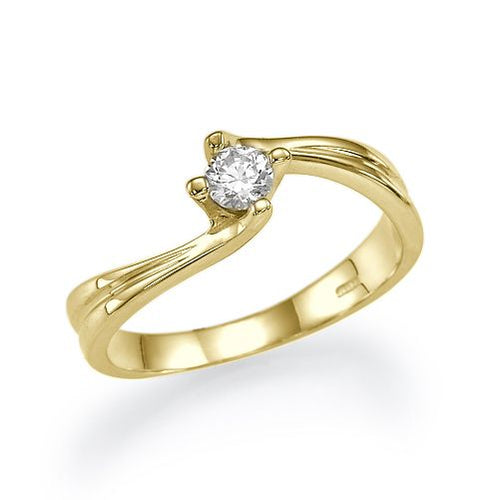 טבעת אירוסין זהב צהוב "שירי" 0.31 מתאימה לנשים מיוחדות