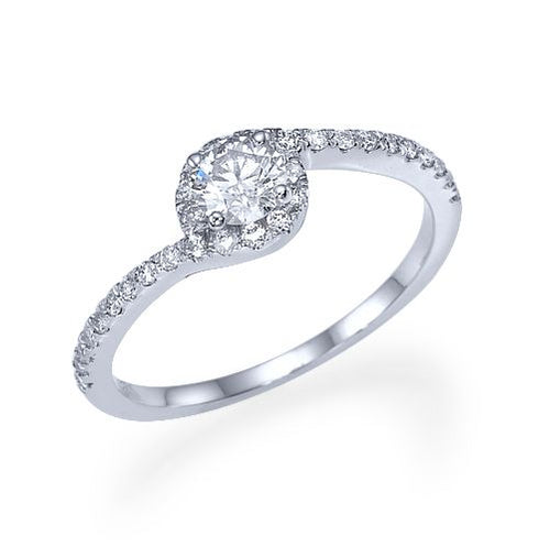 טבעת אירוסין זהב לבן "אלין"