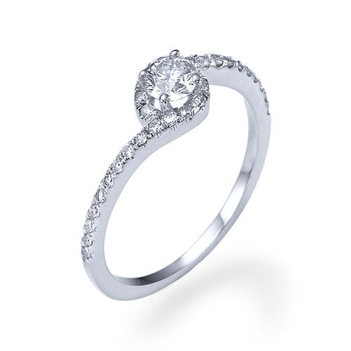 טבעת אירוסין זהב לבן "אלין"