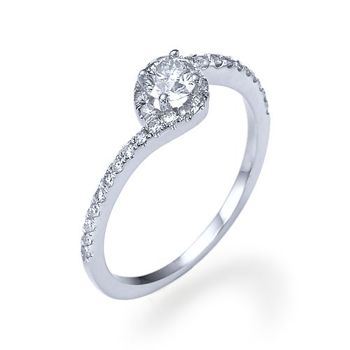 טבעת אירוסין זהב לבן "אלין"