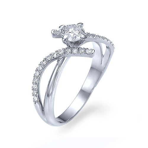 טבעת אירוסין זהב לבן "מייגן"