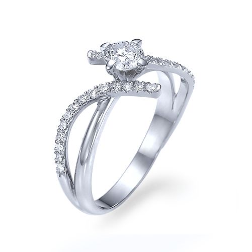 טבעת אירוסין זהב לבן "מייגן"