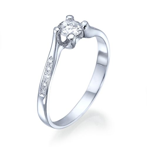 טבעת אירוסין זהב לבן "ג'ולייה"