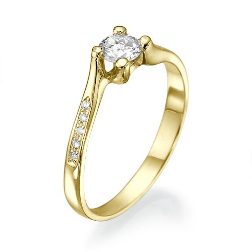 טבעת אירוסין זהב צהוב "ג'ולייה"