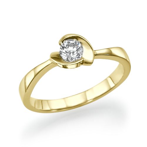 טבעת אירוסין זהב צהוב "קייט"