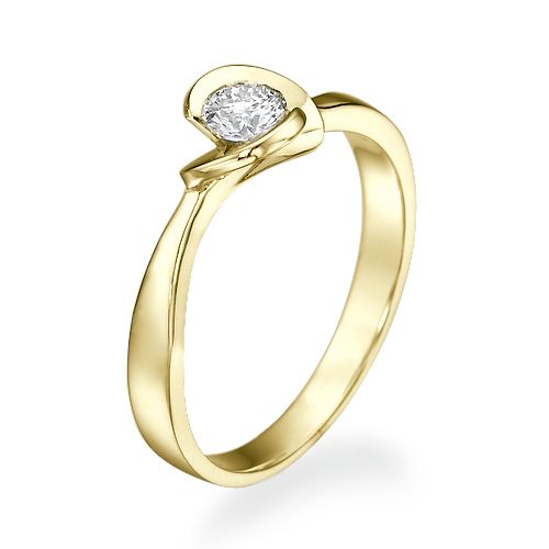 טבעת אירוסין זהב צהוב "קייט"