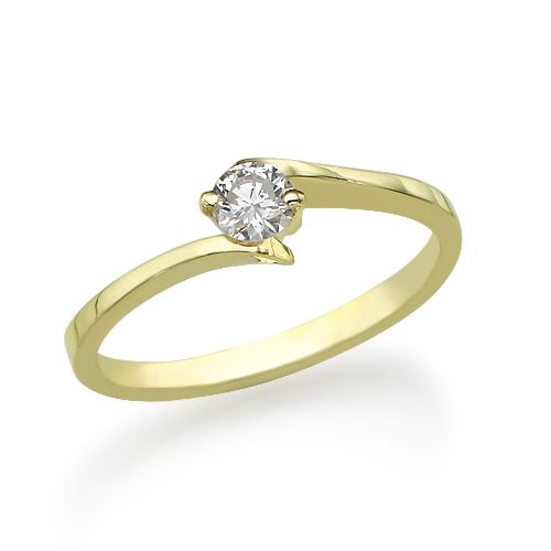 טבעת אירוסין טוויס מזהב צהוב - ונסה