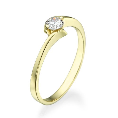 טבעת אירוסין טוויס מזהב צהוב - ונסה