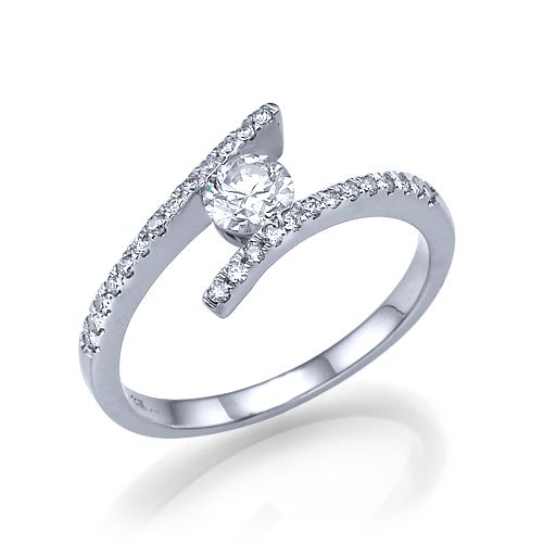 טבעת אירוסין זהב לבן שאנון