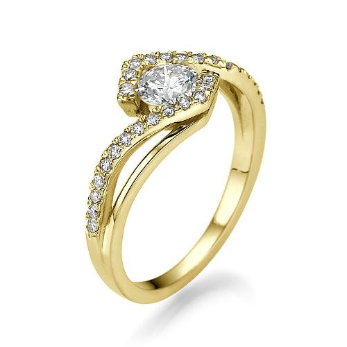 טבעת אירוסין זהב צהוב "טארה"