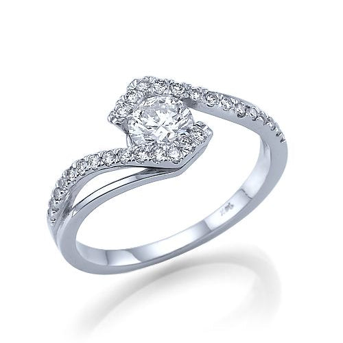 טבעת אירוסין זהב לבן "טארה"