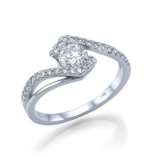 טבעת אירוסין זהב לבן "טארה"